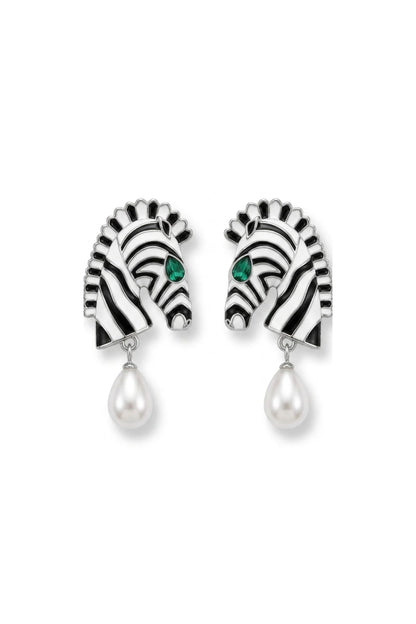 Zebra Droplet Earrings