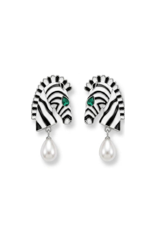Zebra Droplet Earrings