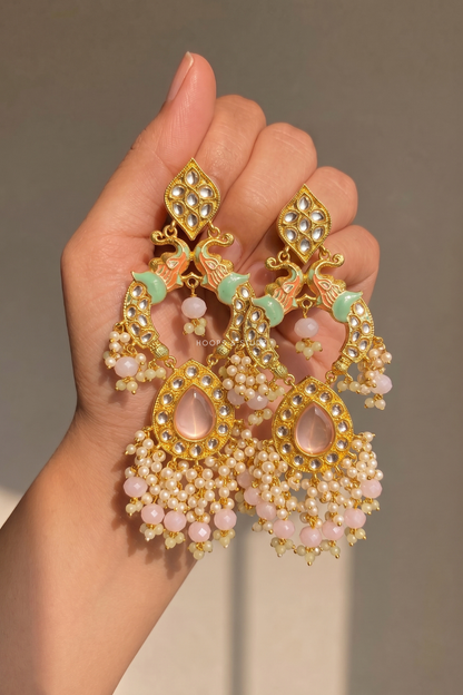 Lehna Peacock Jhumka