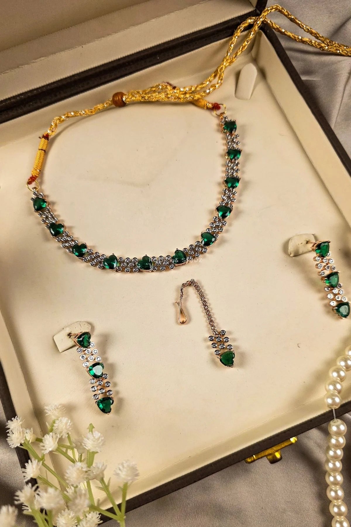 Lily Zircon Necklace Set — Heart-Cut Statement Set
