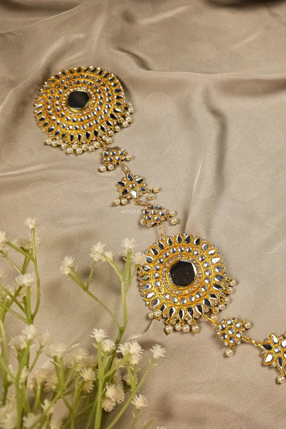 Kundan Mirror Hair Paranda Design 1