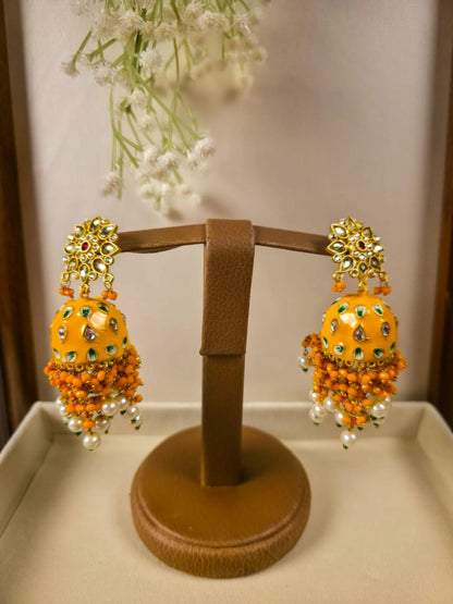 ShahNoor Jhumky Kundan Earrings | Meenakari Jewelry