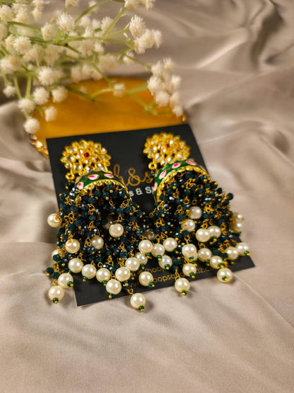 ShahNoor Jhumky Kundan Earrings | Meenakari Jewelry