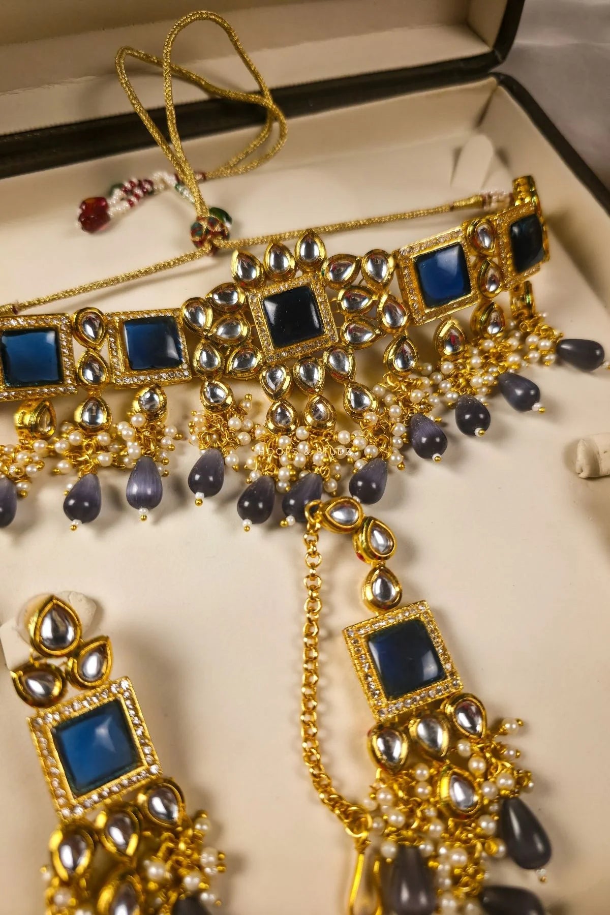 Maleehan - Kundan Bridal Jewellery Set - Blue