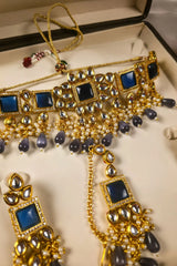 Maleehan - Kundan Bridal Jewellery Set - Blue