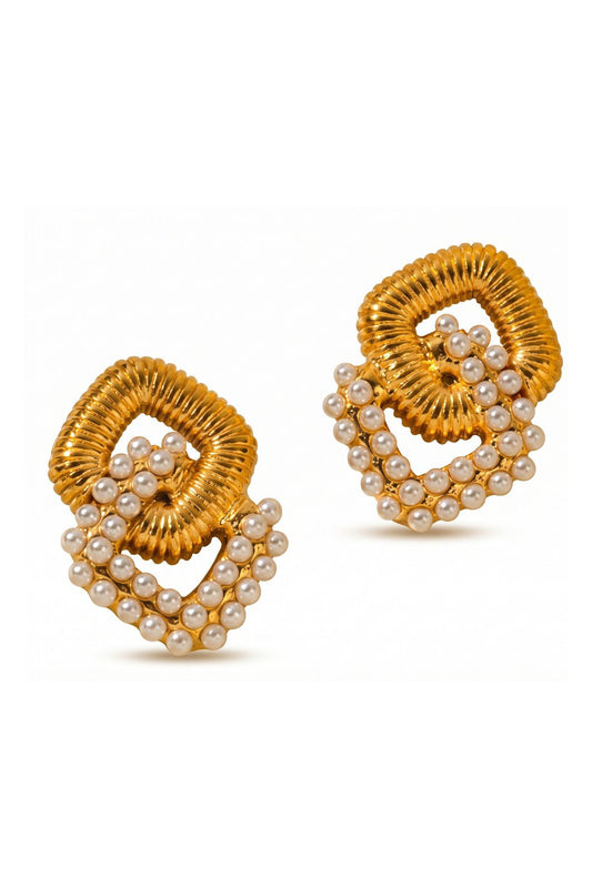 Pearly Loops Earrings Stainless Steel