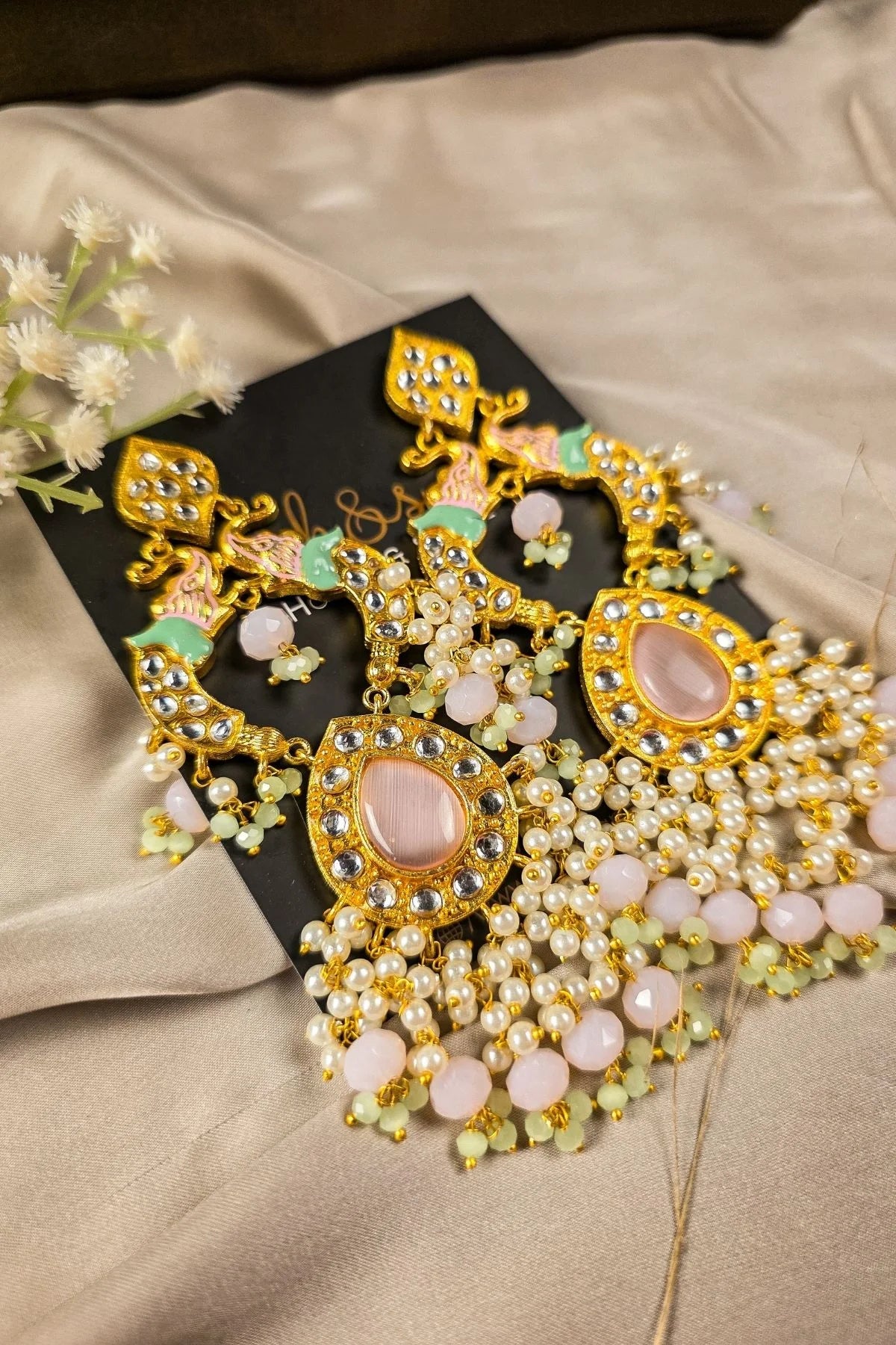 Lehna Peacock Jhumka