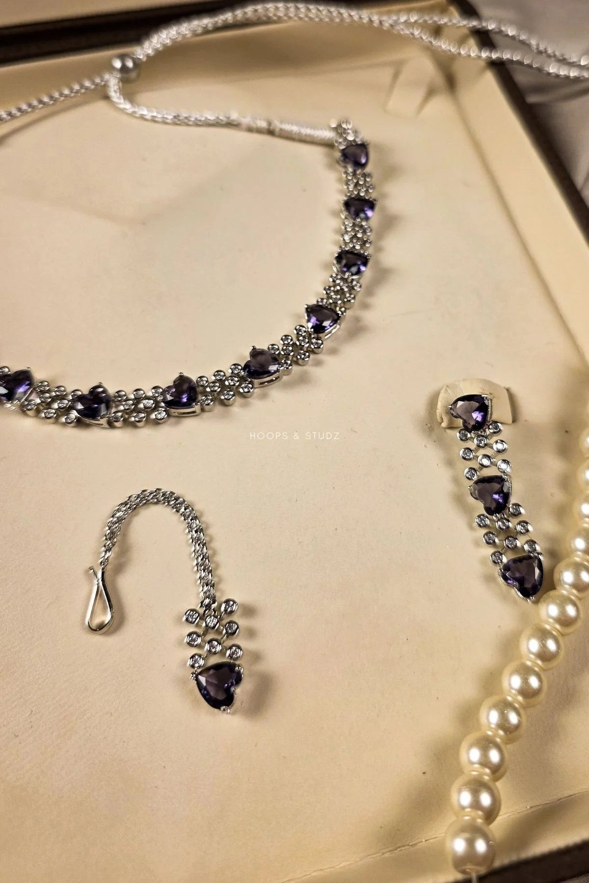 Lily Zircon Necklace Set — Heart-Cut Statement Set