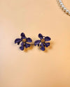 Hibiscus Flower Ear Studs - Purple