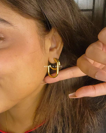 Elated Gold-plated hoop Earrings