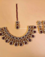 Seeya Zircon Bridal Set - Maroon
