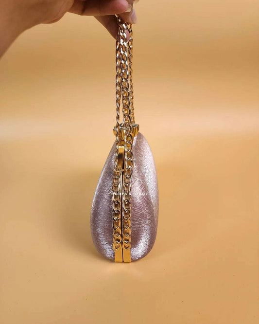 Veronica Shimmery Powder Pink Fancy Women Clutch