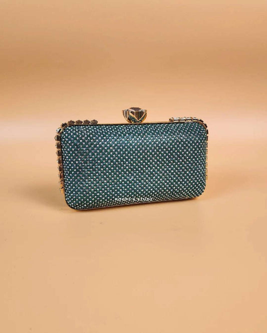 Emma emerald rhinestones two-way clutch