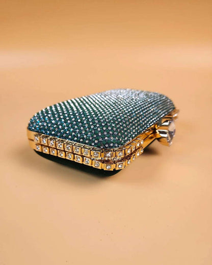 Emma emerald rhinestones two-way clutch