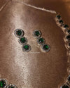 Victoria Double layered Zircon Jewellery Set - Green