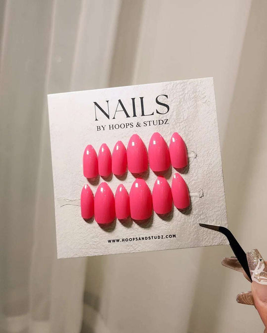 Barbie Pink Almond Shape Press on Nails - N006