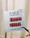 Cat eye Pink Press on Nails - N018