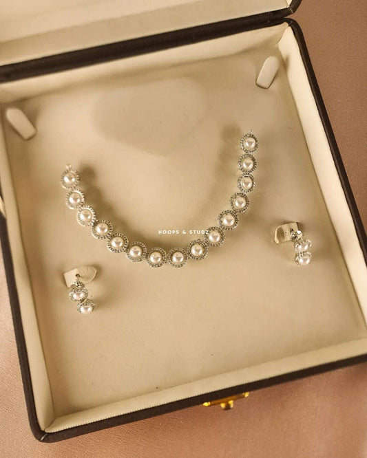 Seepi - Pearl & Zircon Choker Set