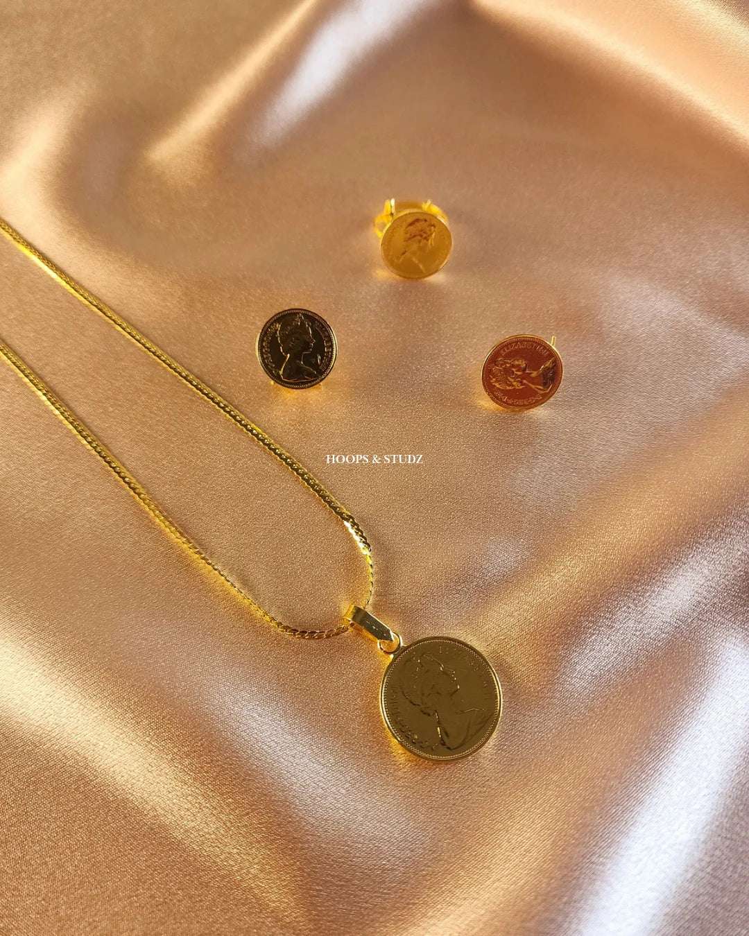 Dual Side Coin Locket Set - Anti Tarnish