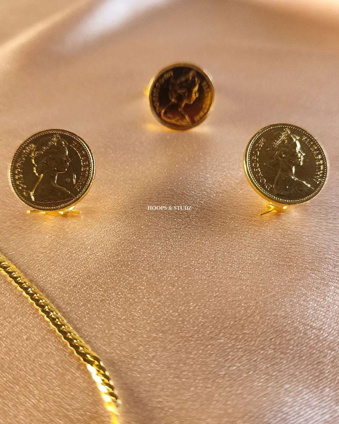 Dual Side Coin Locket Set - Anti Tarnish