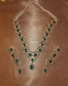 Hailey Zircon Jewelry Set - Green and Crystal