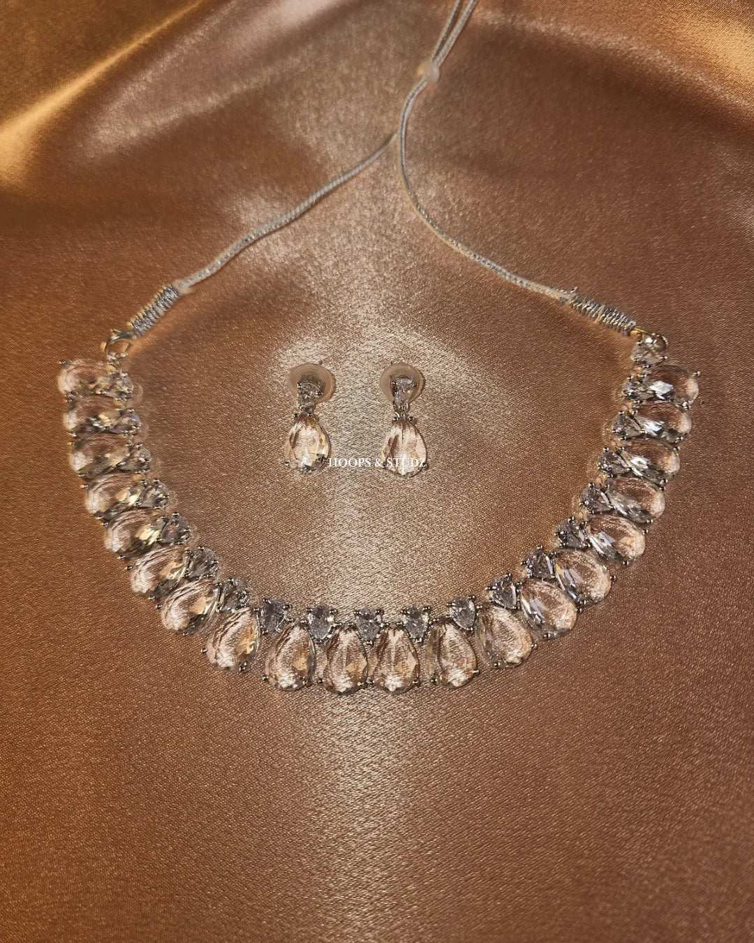 Zak Big droplets Zircon Jewelry Set - Crystal