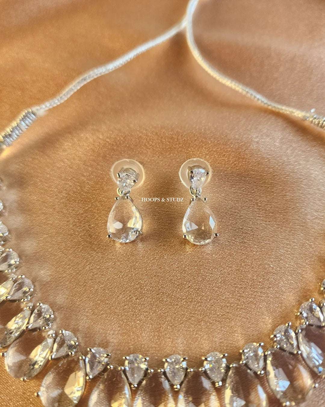 Zak Big droplets Zircon Jewelry Set - Crystal