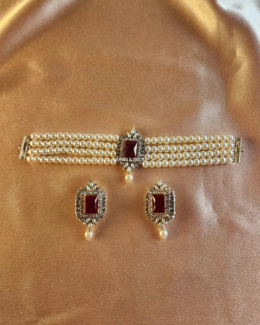 Palwasha Pearl Choker Jewelry Set