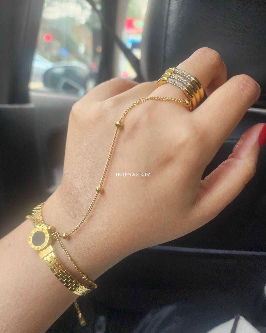 Hand Charm Bracelet - Gold Plated