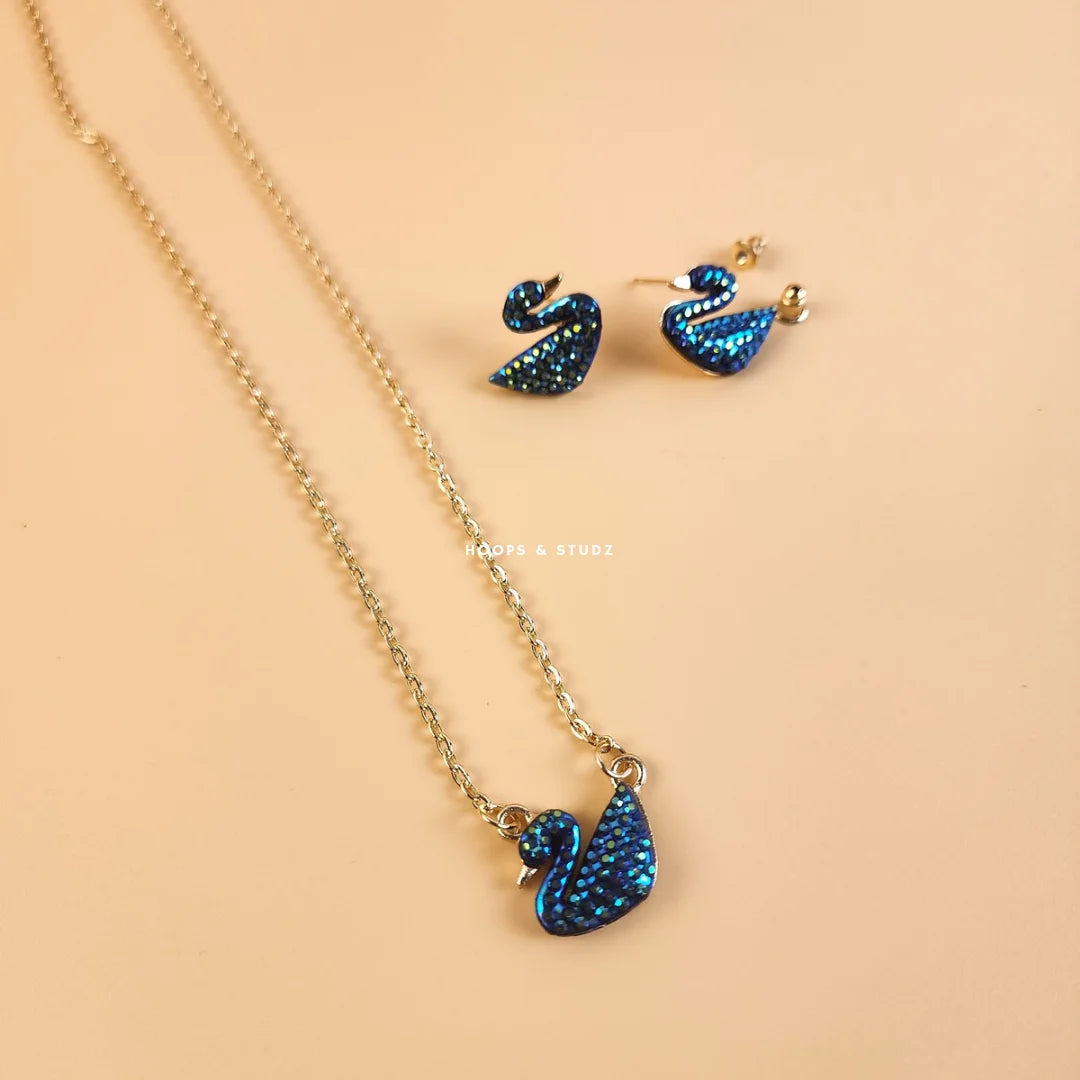 Swarovski Pendant Set - Tin Blue