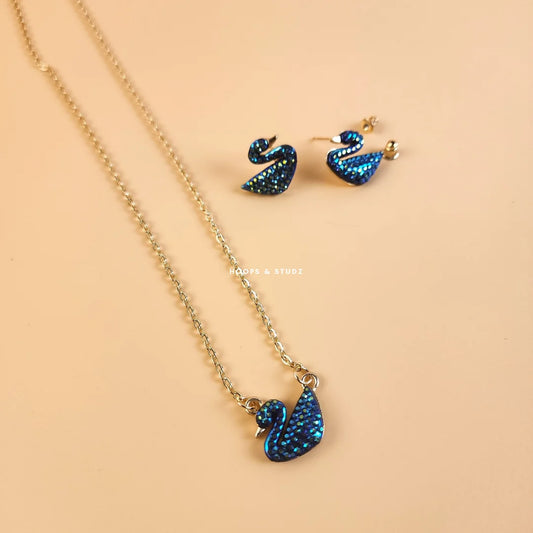 Swarovski Pendant Set - Tin Blue