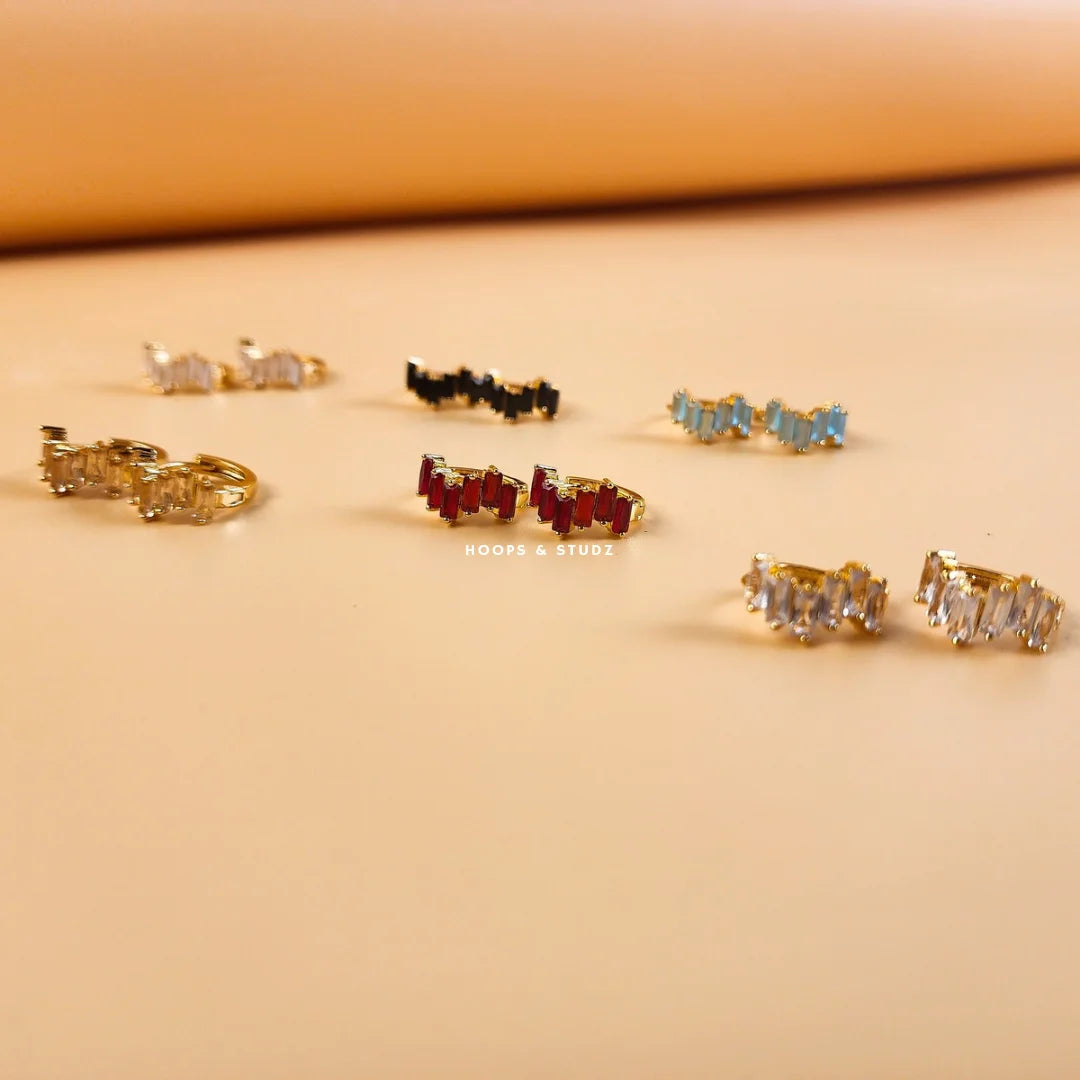 Nisa Hoop Earrings - Red