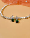 Rosette Earrings - Emerald Green & crystal