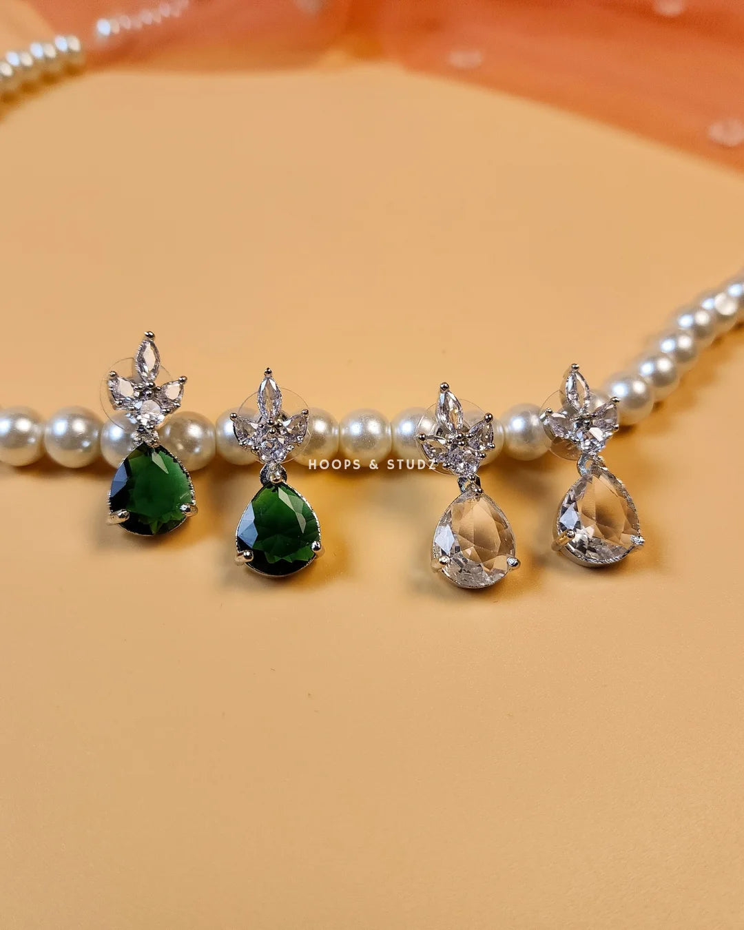 Rosette Earrings - Sparking Crystal