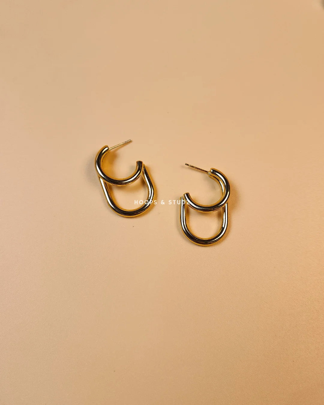 Elated Gold-plated hoop Earrings
