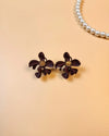 Hibiscus Flower Ear Studs - Brown