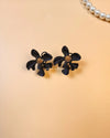 Hibiscus Flower Ear Studs - Black