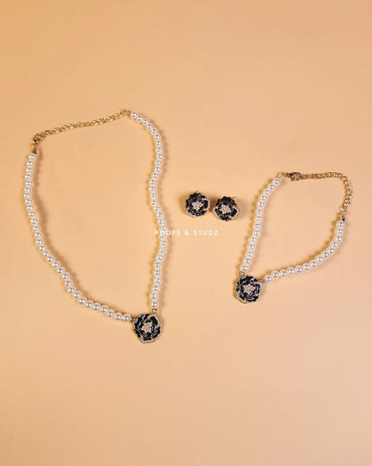 Rose Pearl Jewelry Set