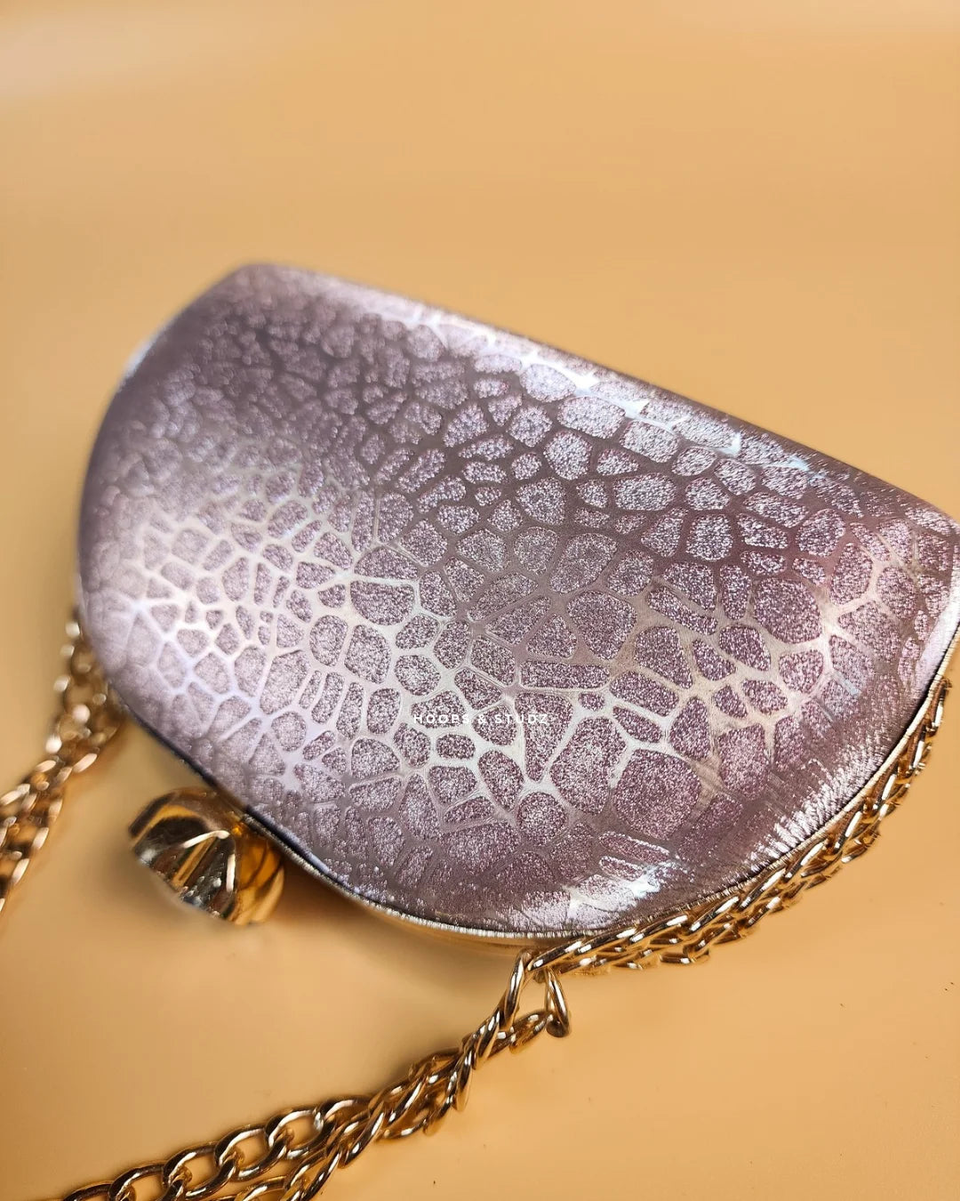 Veronica Shimmery Powder Pink Fancy Women Clutch