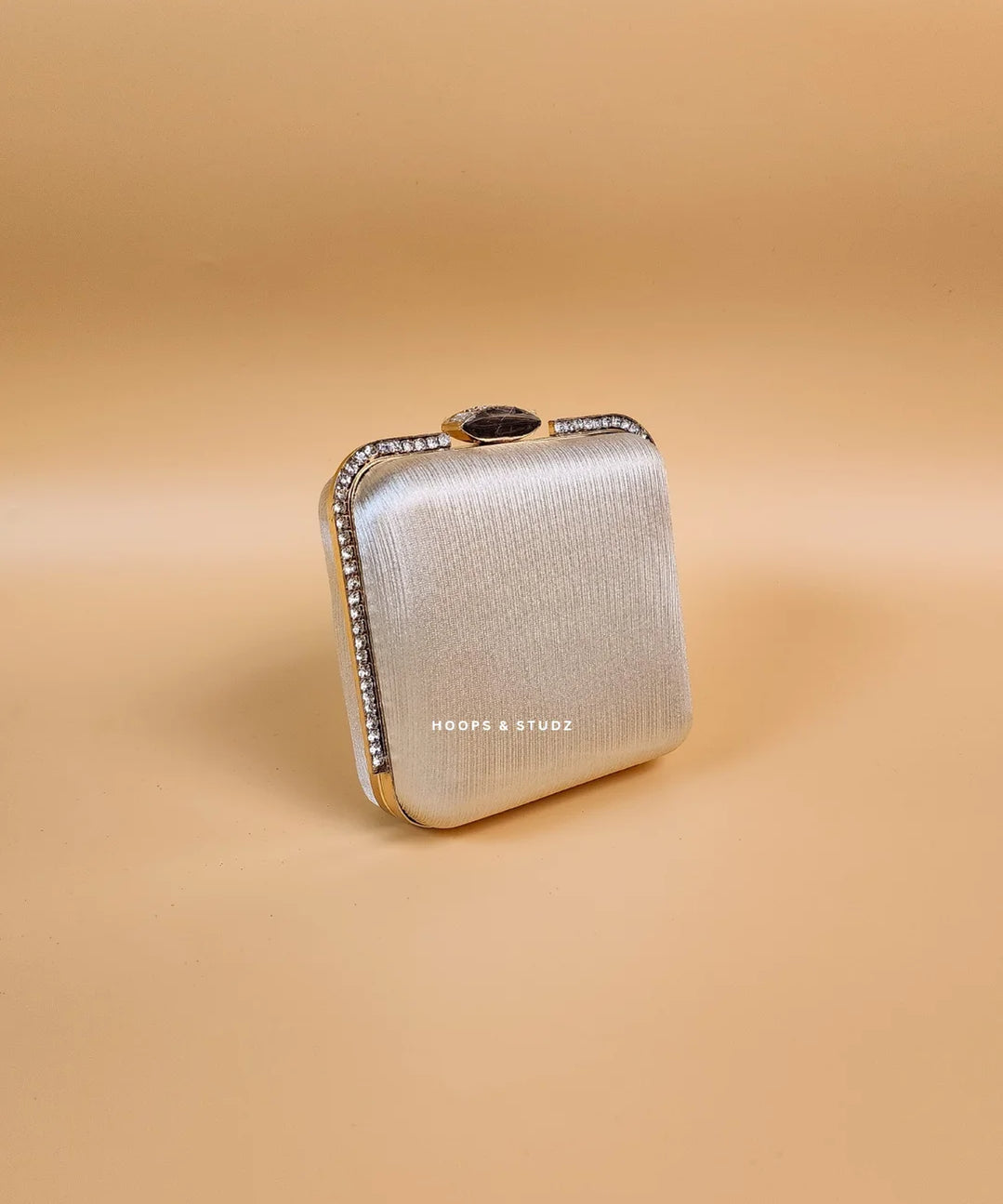 June- Women Mini box clutch in Champagne color