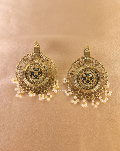 Brekhna Droplet Tribal Earrings - Ferozi