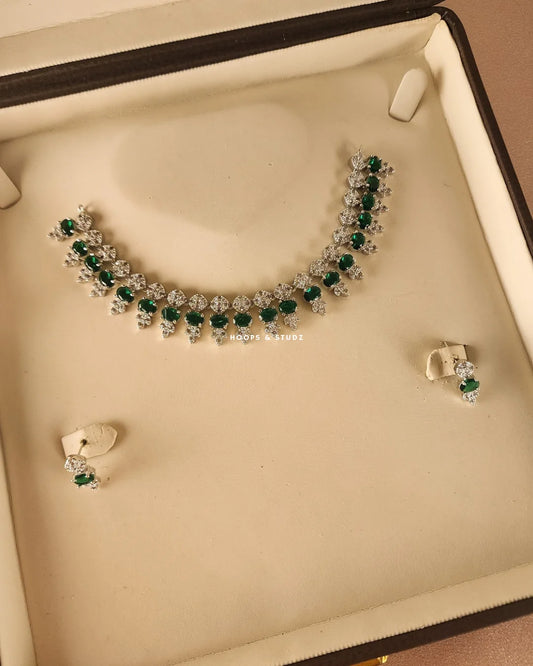 Hale Zircon Choker Set - Green