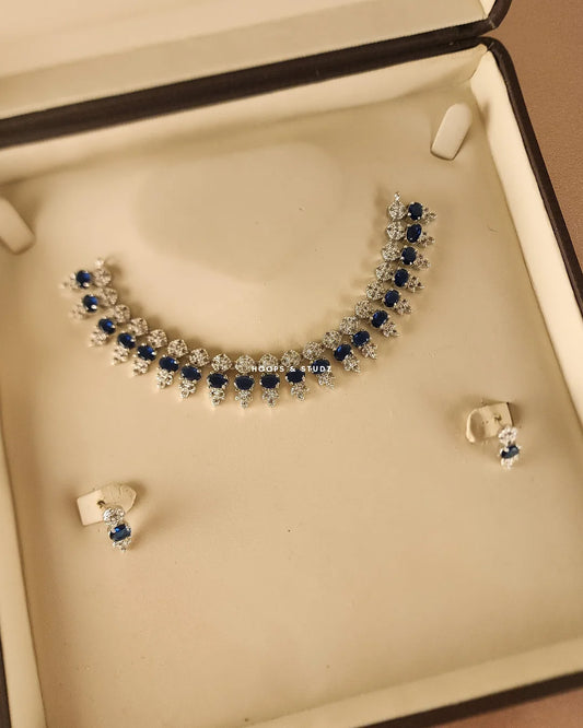 Hale Zircon Choker Set - Blue