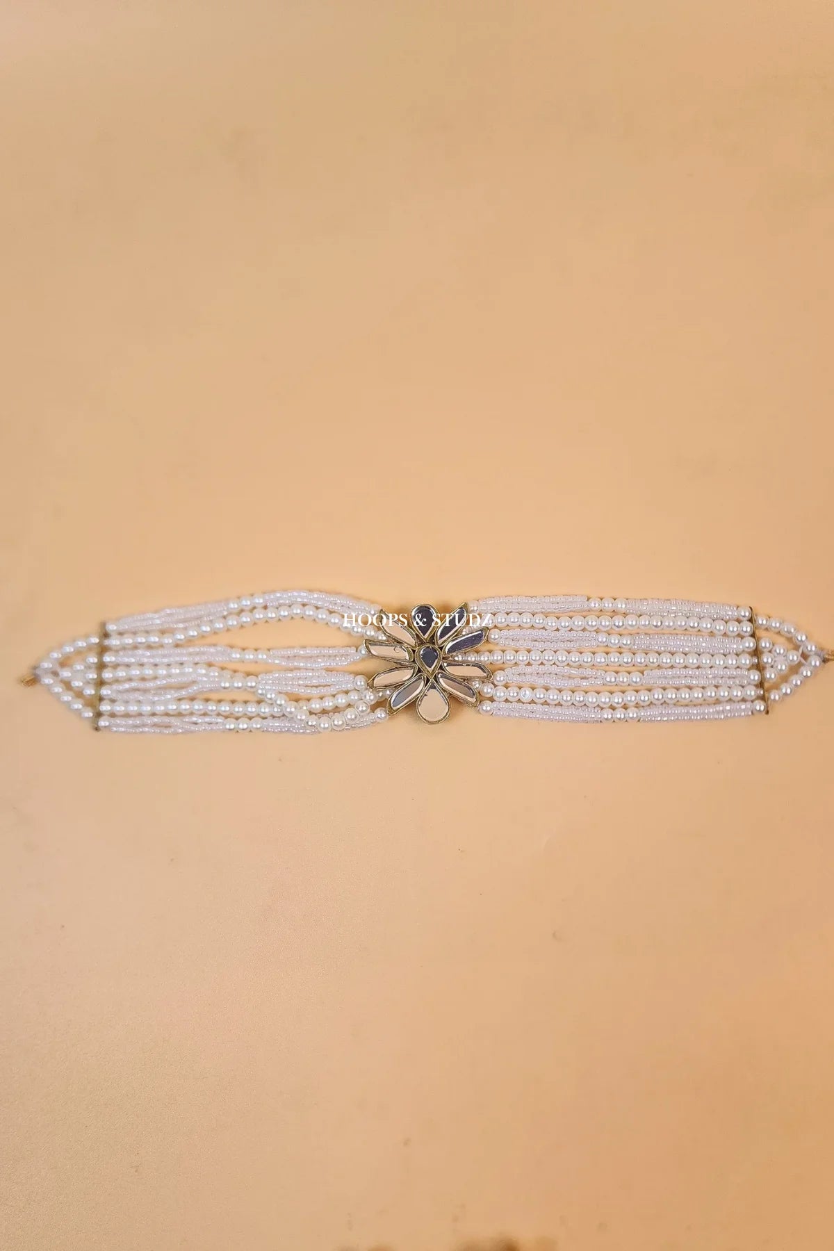 Phool Kundan Choker Jewelry Set- White