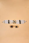 Phool Kundan Choker Jewelry Set- Green and White
