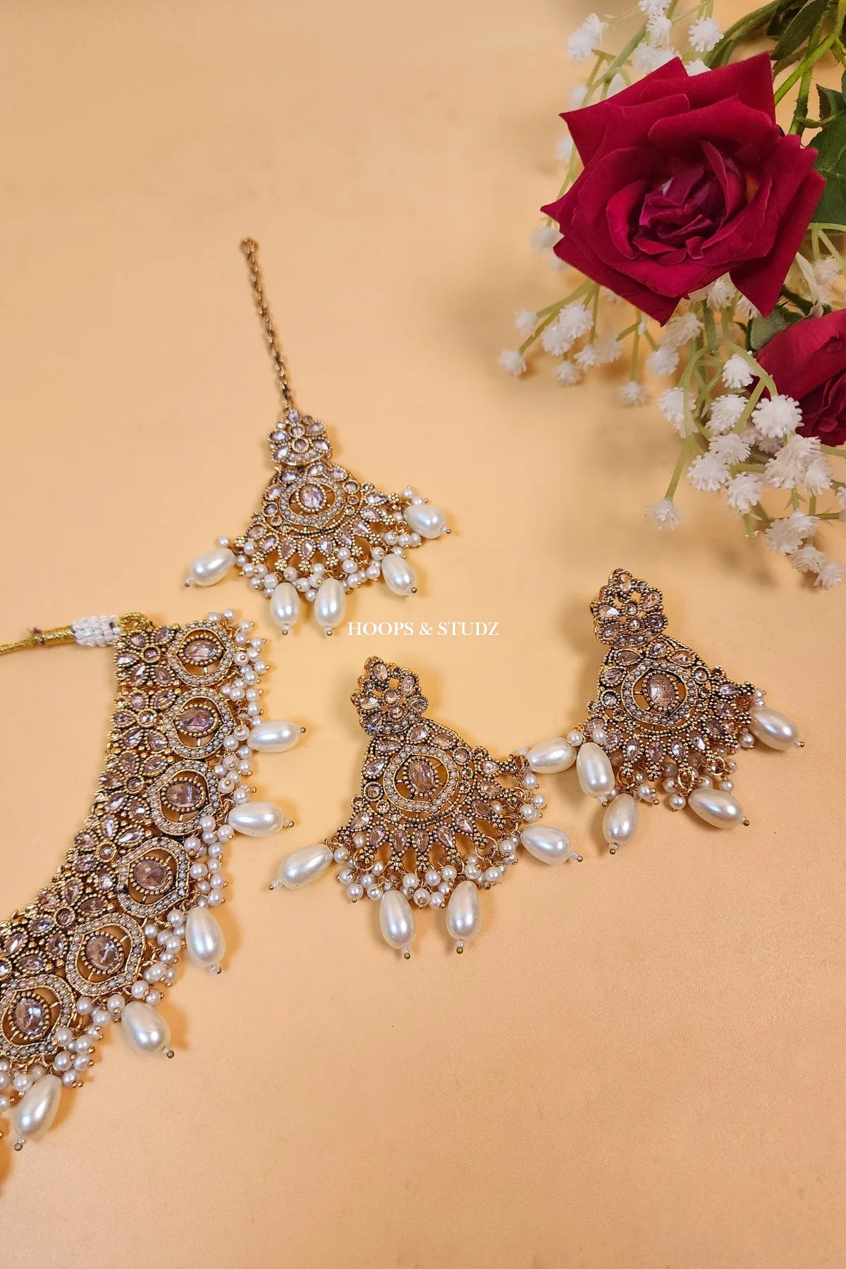 Damini Indian Polki Bridal Jewelry Set