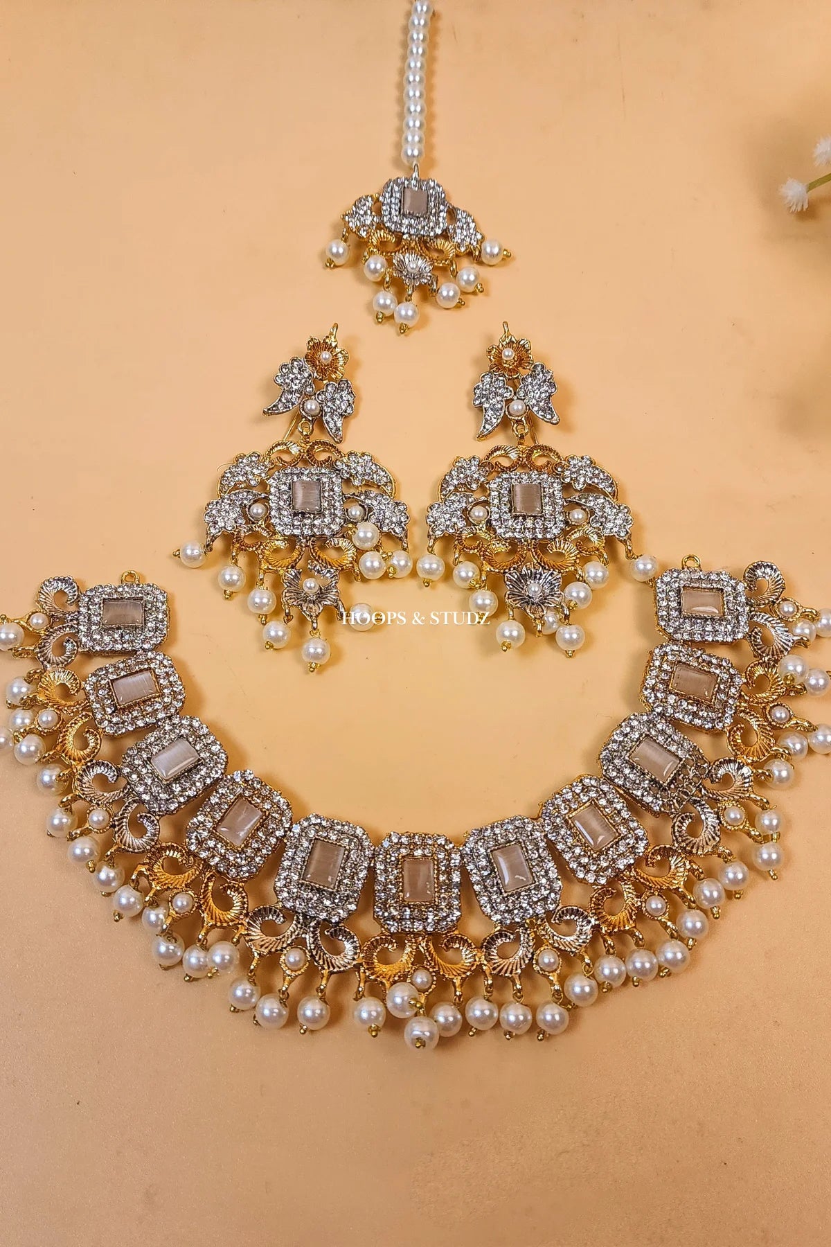 Laila Two toned Bridal Jewelry Set