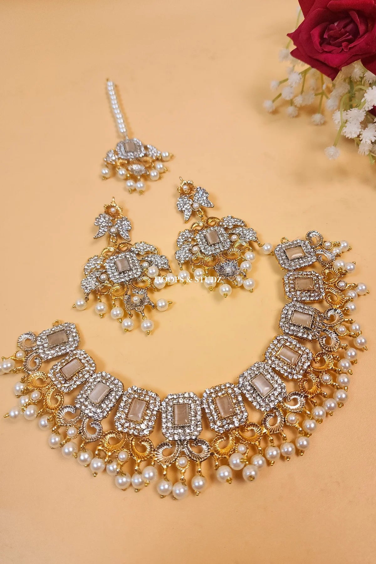 Laila Two toned Bridal Jewelry Set