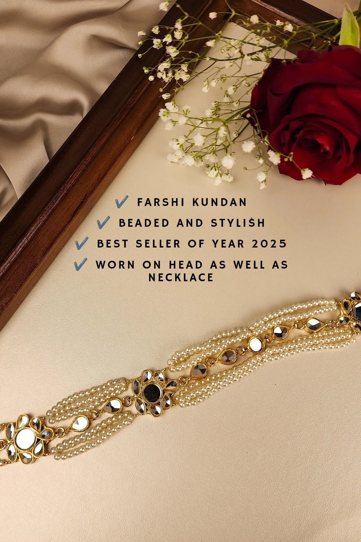 Sej Kundan Matha Patti - Hair Accessories