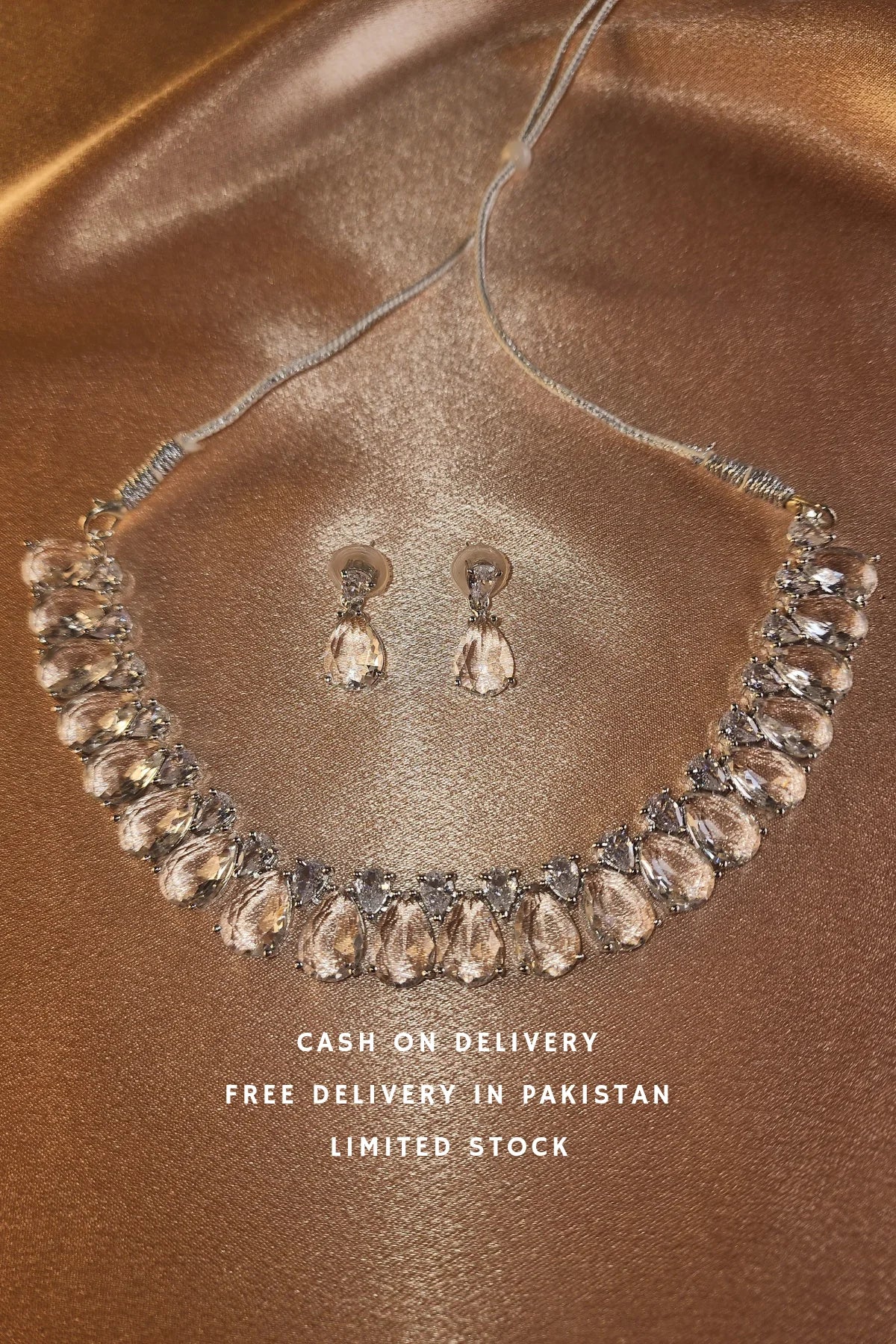 Zak Big droplets Zircon Jewelry Set - Crystal